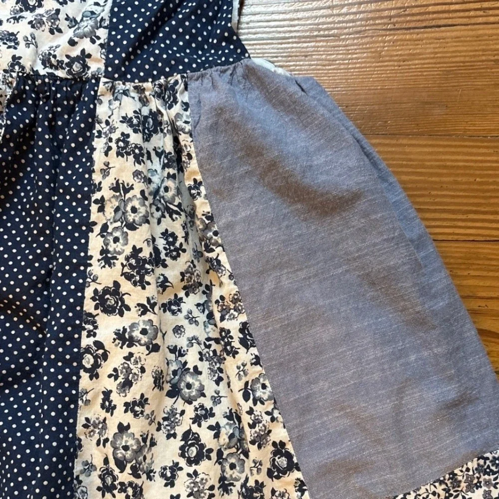 Maggie & Zoe Patchwork Dress‎ Kids Blue Excellent Floral Polka Dot SIZE 4T